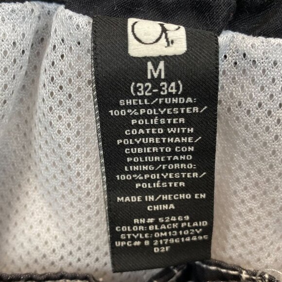 Op Mens Board Shorts Size M (32-34) Black Plaid Polyester Blend Op Logo - Picture 4 of 6